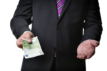 Image showing Businessman offering banknote