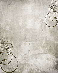 Image showing swirls on old wall grunge