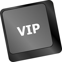 Image showing VIP written button keys on computer keyboard