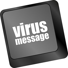 Image showing Computer keyboard with virus message key