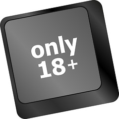 Image showing only 18 plus button on keyboard with soft focus