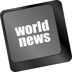 Image showing words world news on computer keyboard key