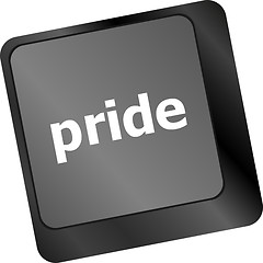 Image showing Computer keyboard key with pride word