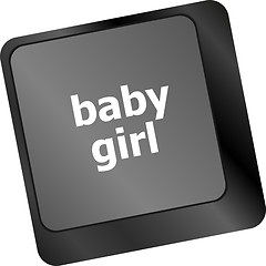 Image showing computer keyboard key button - baby girl