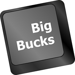 Image showing big bucks on computer keyboard key button