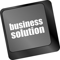 Image showing Computer keyboard with business solution key. business concept