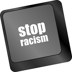 Image showing stop racism concept by keyboard keys