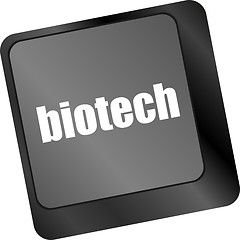 Image showing bio tech message on enter key of keyboard