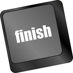 Image showing finish button on black internet computer keyboard