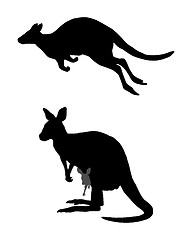 Image showing Detailed and isolated illustration of kangaroo jumping