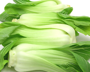 Image showing Pak choi arranged on a white background