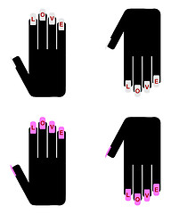 Image showing Hand sign love