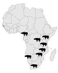 Image showing Rhinoceros range