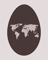 Image showing Symbolic illustration of all continents in an egg during eastern