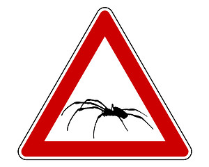 Image showing Spider warning sign