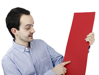 Image showing Man holding a paper