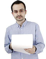 Image showing Man holding a paper