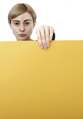 Image showing Woman holding a paper