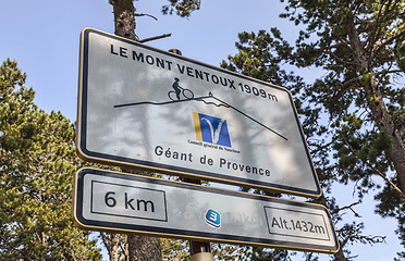 Image showing Road Indicator During on Mount Ventoux