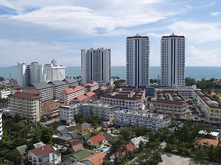 Image showing Resort town by the sea