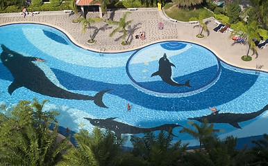 Image showing Aerial view of swimming-pool