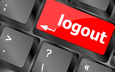 Image showing Computer keyboard key log out, business concept