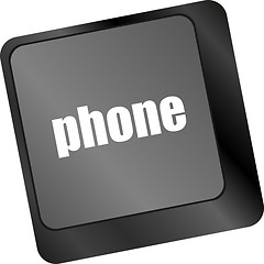 Image showing phone key in place of enter key - social concept