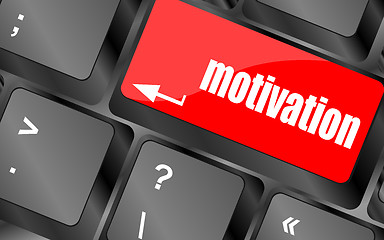 Image showing motivation button on computer keyboard key