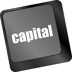 Image showing capital button on keyboard key - business concept