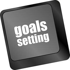 Image showing Goals setting button on keyboard with soft focus