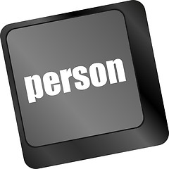 Image showing word person on computer keyboard key