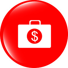 Image showing us dollar glossy icon on white background