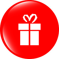 Image showing Holiday gift box icon web button