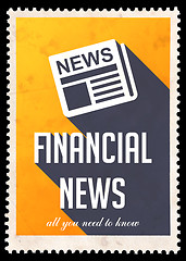 Image showing Financial News on Yellow in Flat Design.