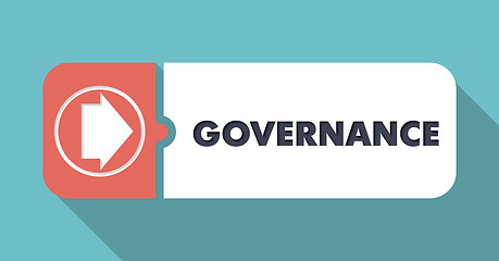 Image showing Governance Concept in Flat Design on Blue Backgrounds.