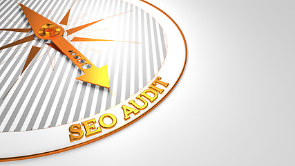 Image showing Seo Audit on White Golden Compass.