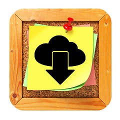 Image showing Cloud Icon on Cork Message Board.