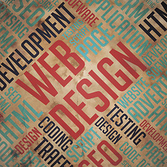 Image showing Web Design - Grunge Word Cloud Concept.
