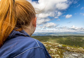 Image showing mountain in Norway and girl