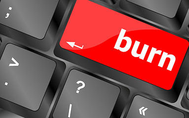 Image showing Computer keyboard with burn key. business concept