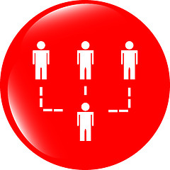 Image showing icon button with net of man inside, isolated on white