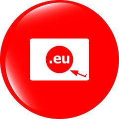 Image showing Domain EU sign icon. Top-level internet domain symbol with cursor pointer