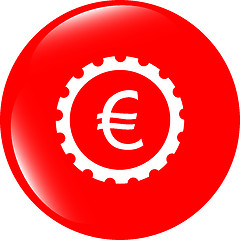 Image showing gear (cog) web icon on cloud with euro eur money sign