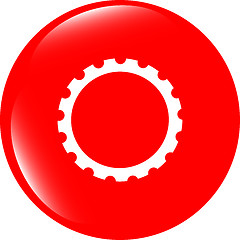 Image showing gear web icon, button isolated on white background