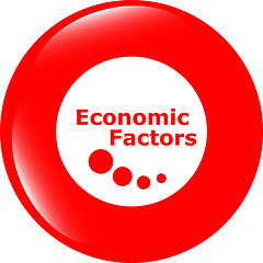 Image showing economic factors web button, icon isolated on white