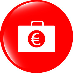 Image showing euro case button, financial icon isolated on white background