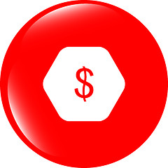 Image showing web icon cloud with dollars money sign