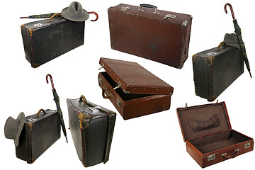 Image showing Old brown suitcase