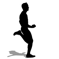 Image showing Running silhouettes. Vector illustration.