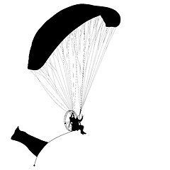 Image showing Paragliding , silhouette  vector illustration